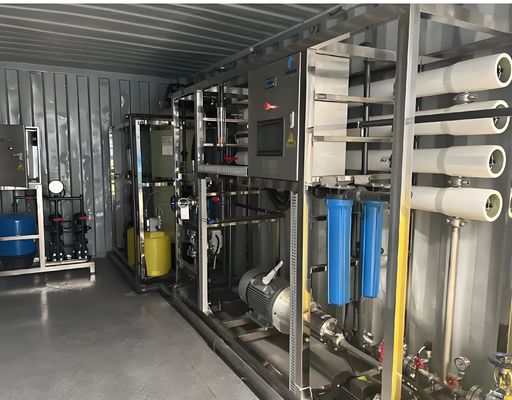 Harga yang bagus Tingkat Pemulihan 50-70% Sistem RO Kontainer Dikendalikan oleh Pompa Grundfos / CNP on line